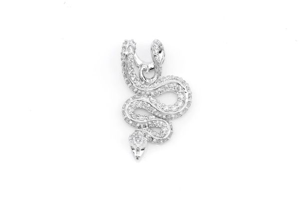 Natural Diamond Snake Pendant - 1.00 CTW
