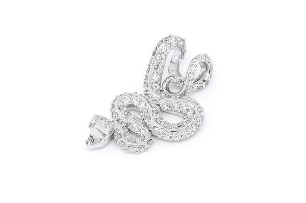 Natural Diamond Snake Pendant - 1.00 CTW