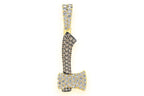 Axe Diamond Pendant 14K Solid Gold - 1.20 CTW
