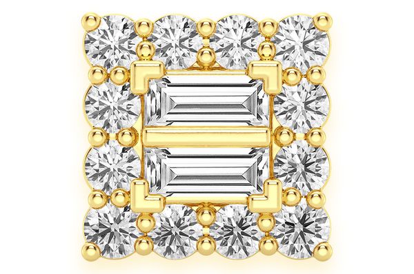 Baguette Square Pendant 10K Solid Gold - 0.50 CTW