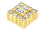 Baguette Square 10K Solid Gold Pendant