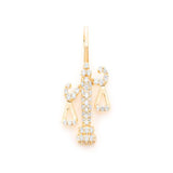 Iced Out Balance Scale Gold Pendant