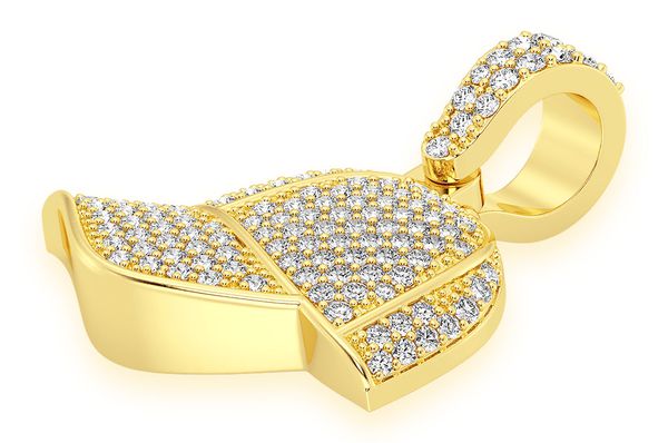 Baseball Cap Diamond Pendant 14K Solid Gold - 0.7 CTW
