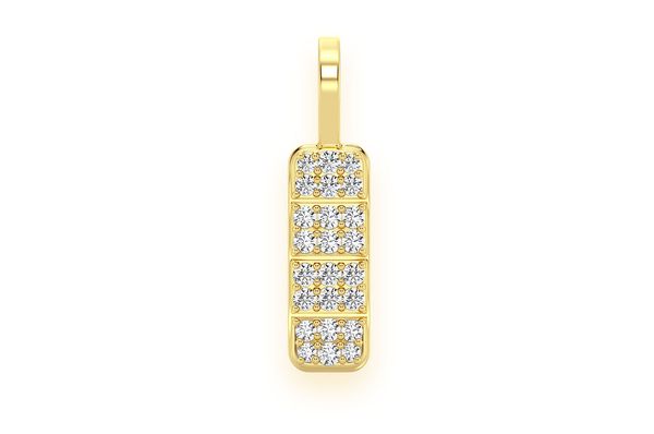 Custom 14K Gold Bar Pill Pendant - 0.50 CTW