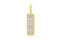 Custom 14K Gold Bar Pill Pendant - 0.50 CTW