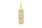 Custom 14K Gold Bar Pill Pendant - 0.50 CTW