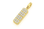 Custom 14K Gold Bar Pill Pendant - 0.50 CTW