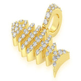 Iced Out 14K Gold Bare Bone Fish Pendant