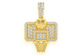14K Gold Diamond Basketball Pendant - 1.00 CTW