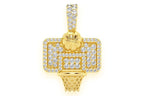 14K Gold Diamond Basketball Pendant - 1.00 CTW