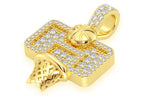 14K Gold Diamond Basketball Pendant - 1.00 CTW