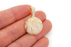 14K Gold Custom Basketball Pendant - 2.15 CTW