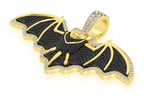 Fruit Bat Black & White Diamond Pendant 14K Solid Gold - 1.75 CTW
