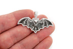 Fruit Bat Black & White Diamond Pendant 14K Solid Gold - 1.75 CTW