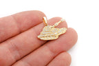 14K Solid Gold Lab Grown VVS Battle Tank Pendant - 0.29 CTW