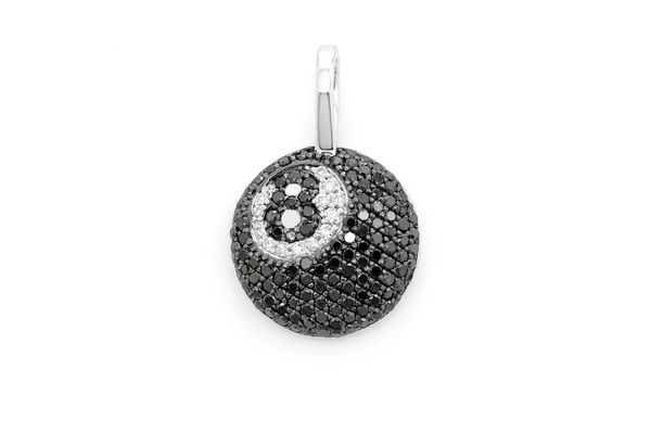 14K Solid Gold VVS Diamond 8 Ball Pendant - 0.81 CTW