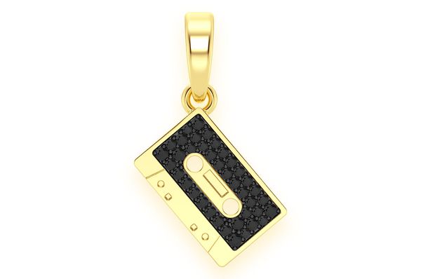 Custom Black Diamond Cassette Tape Pendant - 0.5 CTW