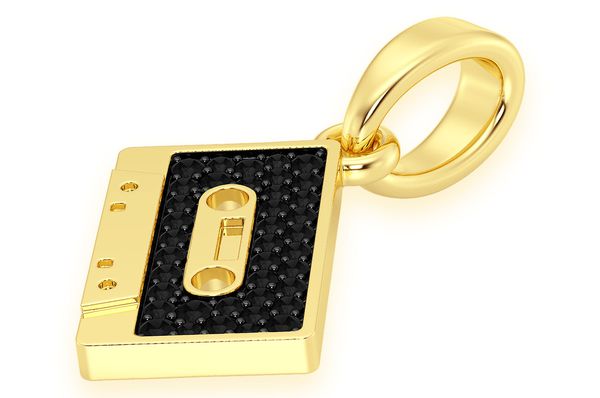 Custom Black Diamond Cassette Tape Pendant - 0.5 CTW