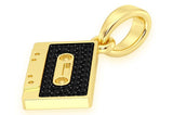 Custom Black Diamond Cassette Tape Moissanite Charm