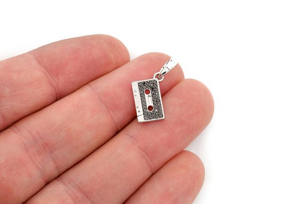 Custom Black Diamond Cassette Tape Pendant - 0.5 CTW