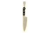 Custom Black Diamond Kitchen Knife Gold Pendant