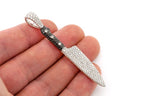 Black Diamond Kitchen Knife 10K Solid Gold Pendant - 2.30 CTW