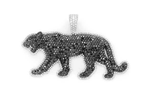 Custom Black Panther Diamond Pendant - 9.75 CTW
