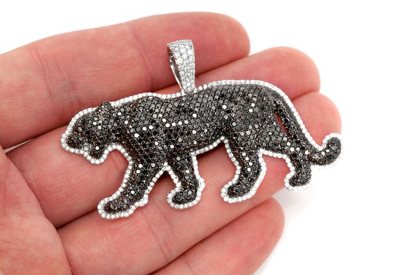 Custom Black Panther Diamond Pendant - 9.75 CTW