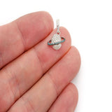 Iced out Blue Planet Saturn Silver Pendant