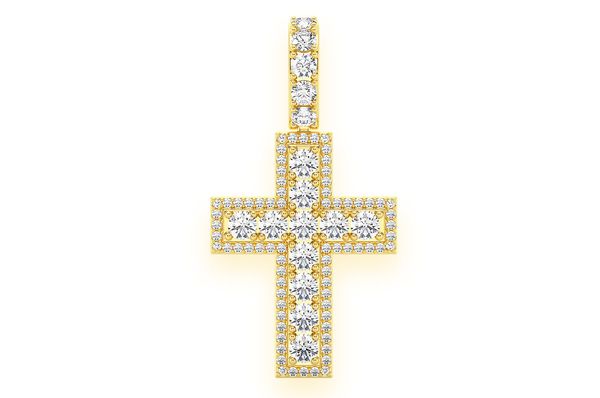 Custom Border Cross Diamond Pendant - 1.4 CTW