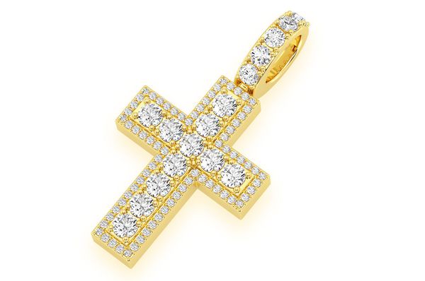 Custom Border Cross Diamond Pendant - 1.4 CTW