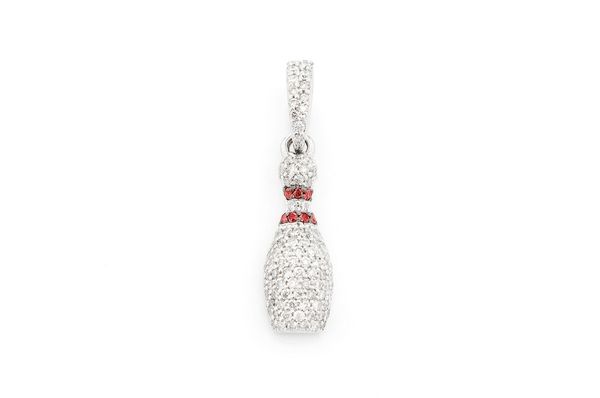 14K Solid Gold Bowling Diamond Pendant - 0.50 CTW