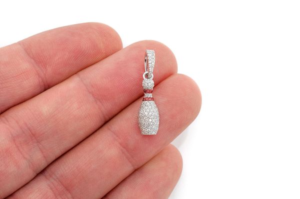 14K Solid Gold Bowling Diamond Pendant - 0.50 CTW