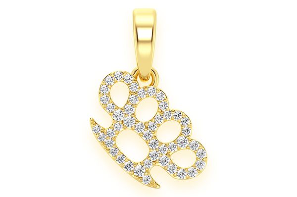 Iced out Knuckle Angled Pendant