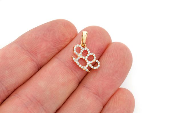Iced out Knuckle Angled Pendant