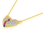 Broken Heart Diamond Pendant 14K Solid Gold - 0.35 CTW