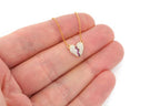 Broken Heart Diamond Pendant 14K Solid Gold - 0.35 CTW