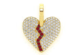 Broken Heart Diamond Pendant 10K Solid Gold - 0.50 CTW
