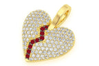 Broken Heart Diamond Pendant 10K Solid Gold - 0.50 CTW