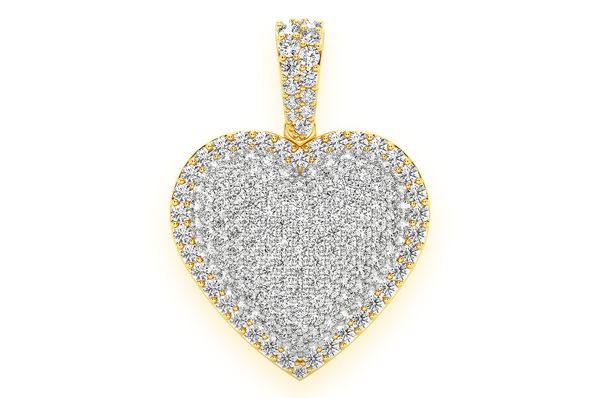 Bubbly Border Heart Diamond Pendant 10K Solid Gold - 2.00 CTW
