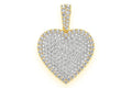 Bubbly Border Heart Diamond Pendant 10K Solid Gold - 2.00 CTW
