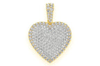 Bubbly Border Heart Diamond Pendant 10K Solid Gold - 2.00 CTW