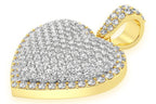 Bubbly Border Heart Diamond Pendant 10K Solid Gold - 2.00 CTW