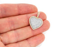 Bubbly Border Heart Diamond Pendant 10K Solid Gold - 2.00 CTW