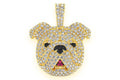 Bulldog Diamond Pendant 14K Solid Gold 1.66 CTW