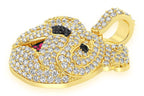 Bulldog Diamond Pendant 14K Solid Gold 1.66 CTW