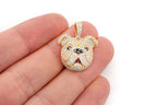 Bulldog Diamond Pendant 14K Solid Gold 1.66 CTW