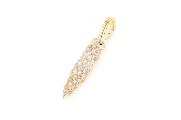 Natural VVS Diamond Bullet Pendant 10K Solid Gold - 0.66 CTW