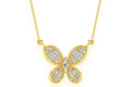 Baguette Diamond Butterfly Pendant in 10K Gold - 0.33 CTW