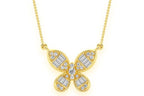 Baguette Diamond Butterfly Pendant in 10K Gold - 0.33 CTW